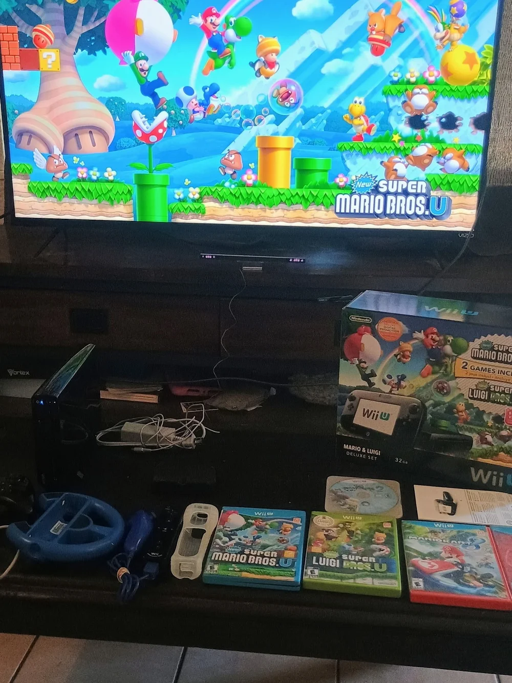 Nintendo Wii U Mario & Luigi Deluxe Set with Blue Accessories